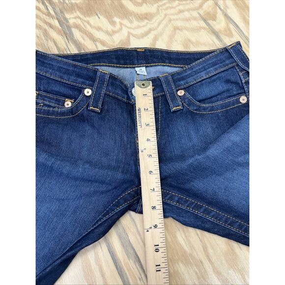 True Religion Jeans Women 28x34 Straight Leg Low Rise Dark Wash Denim Boho - Picture 15 of 15